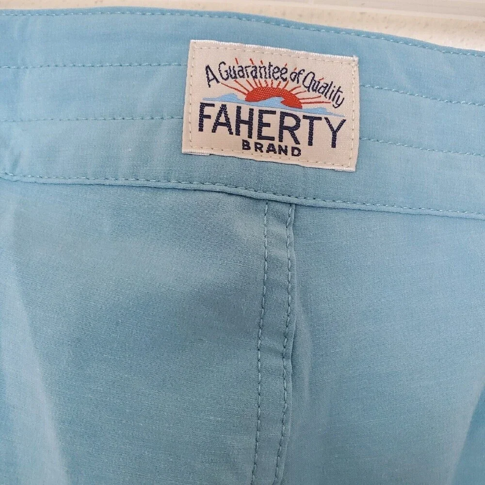 Faherty Men's Retro Board Shorts Swim Surf Stripe Blue Size 42 $98